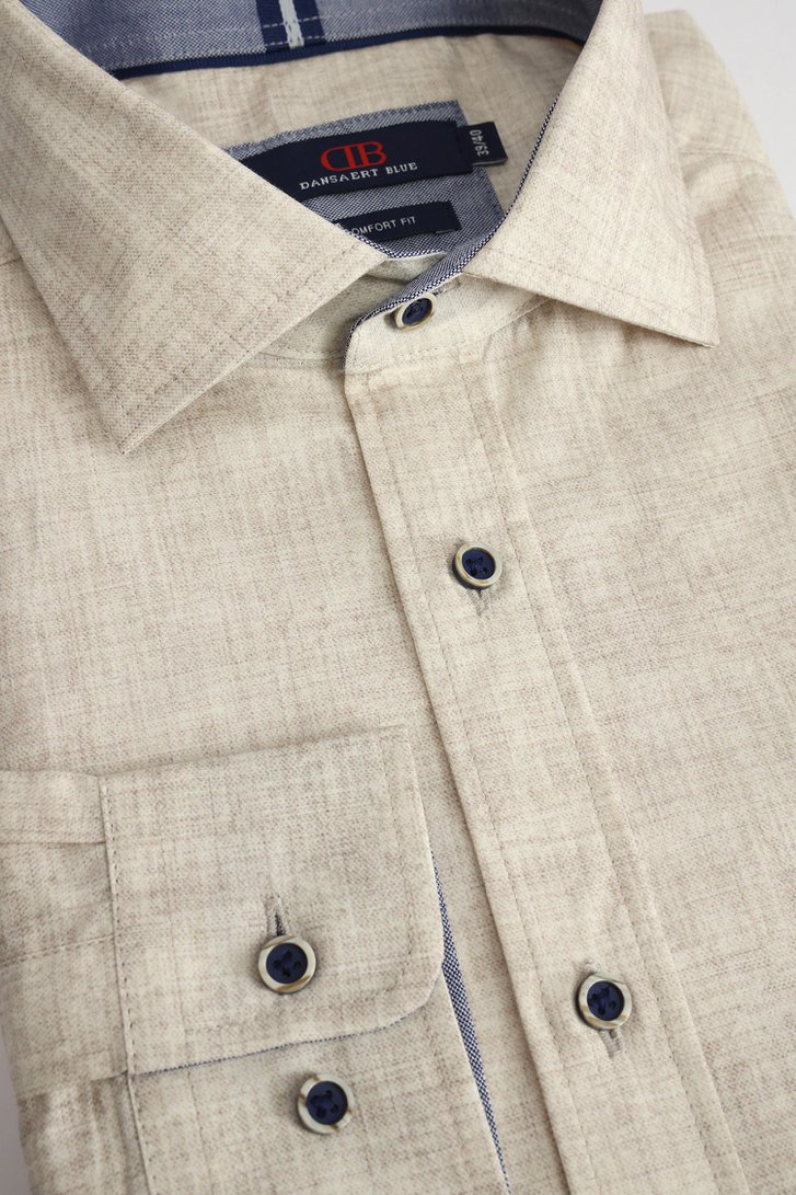 Photo produit 1 de Chemise beige clair chinée – Comfort fit de Dansaert Blue pour Hommes