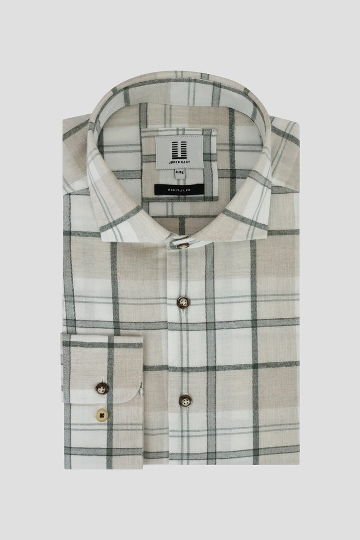 Photo produit 1 de Chemise blanc à motif à carreaux - Regular fit de Upper East pour Hommes