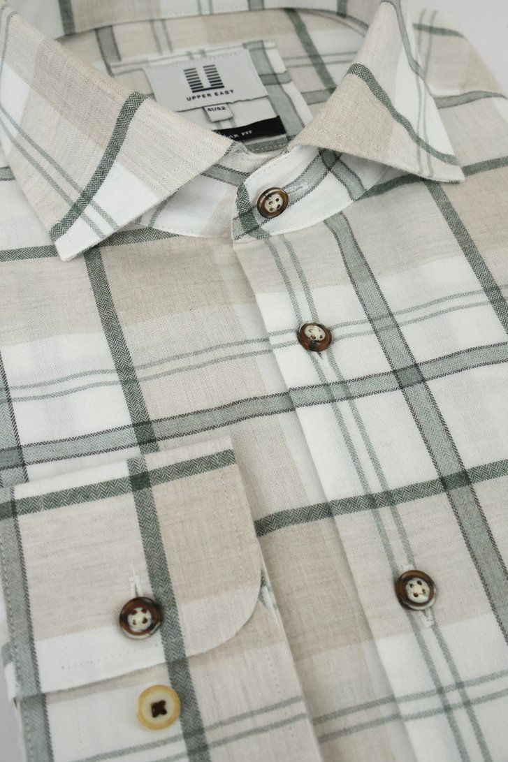 Photo produit 2 de Chemise blanc à motif à carreaux - Regular fit de Upper East pour Hommes