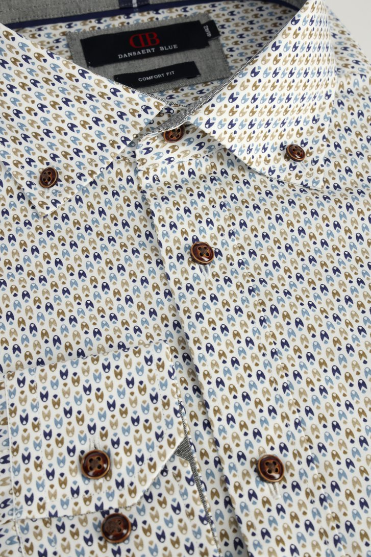 Photo produit 1 de Chemise blanche à imprimé all-over - Comfort fit de Dansaert Blue pour Hommes