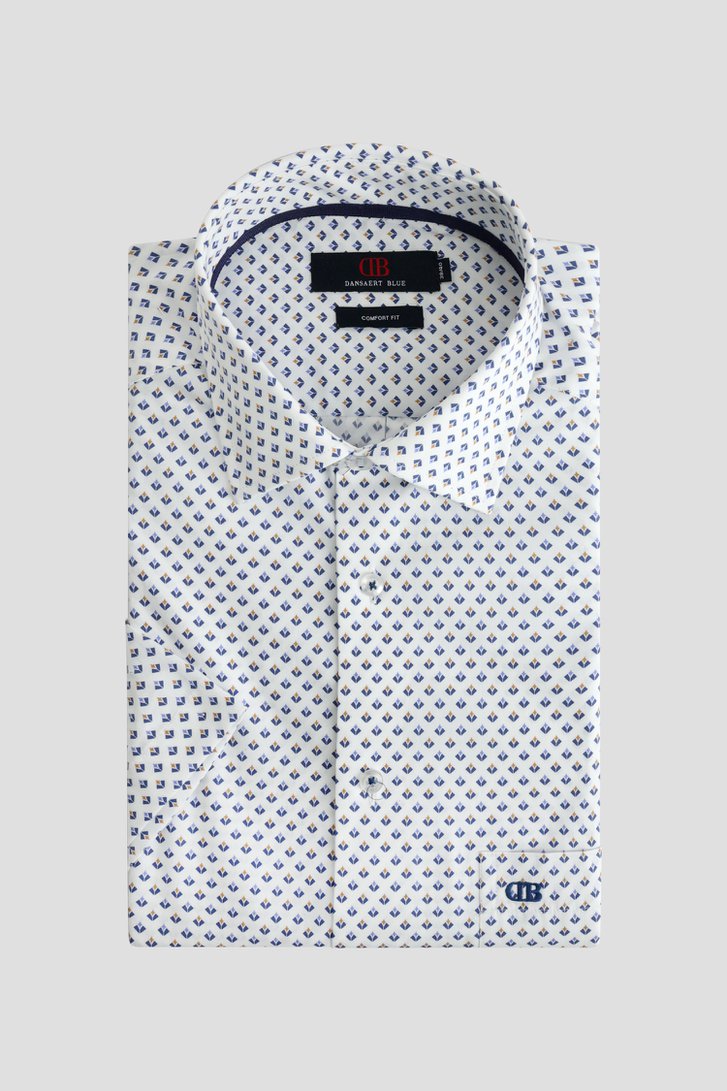Le devant de Chemise blanche à imprimé beige-bleu - Comfort fit de Dansaert Blue pour Hommes