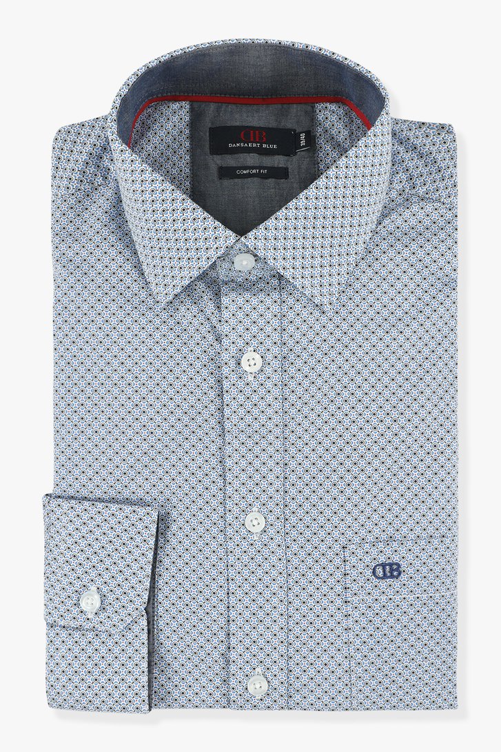 Chemise blanche à imprimé bleu - comfort fit