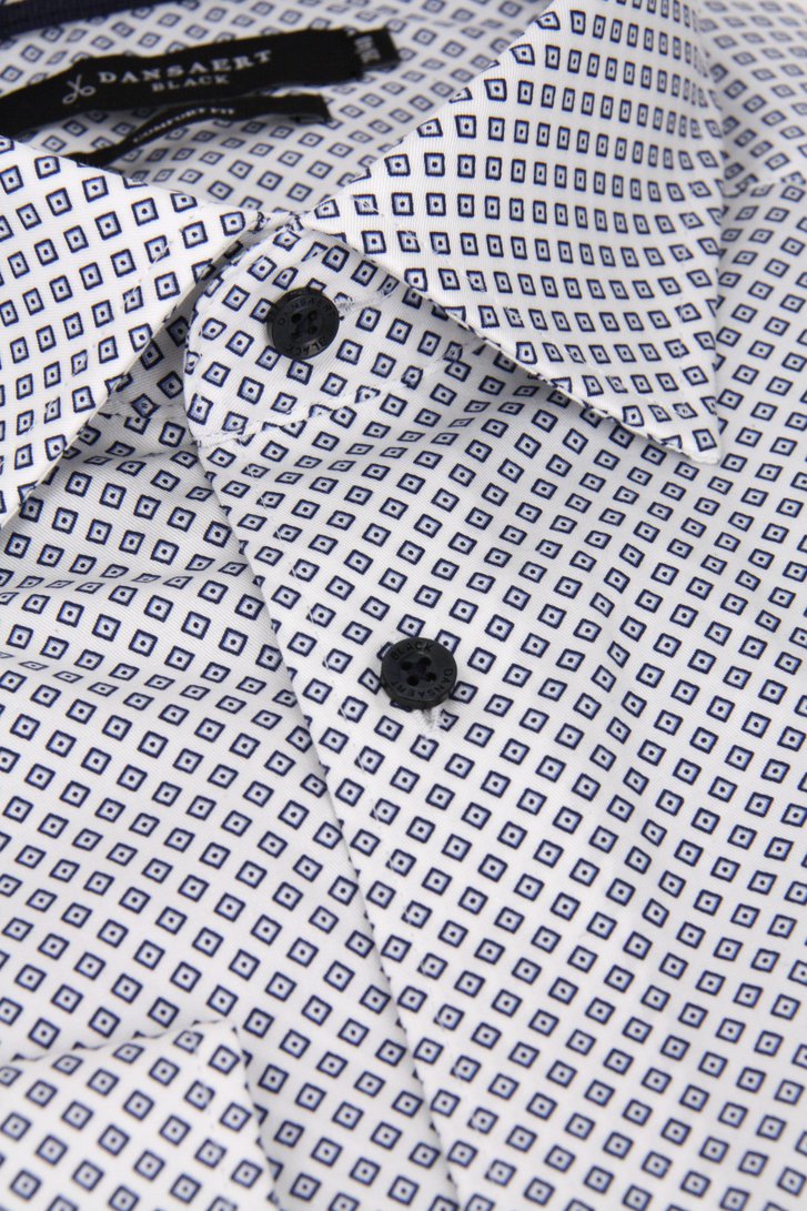 Chemise blanche à imprimé bleu fin - Comfort fit	 de Dansaert Black pour Hommes