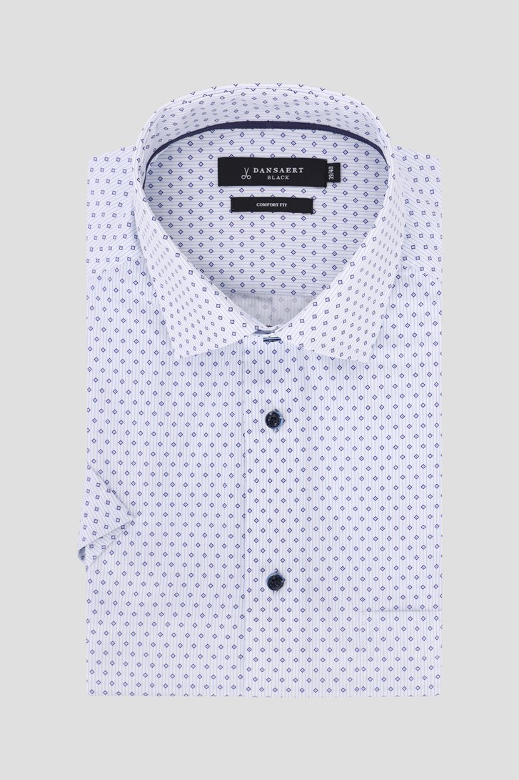 Chemise blanche à imprimé bleu fin - Comfort fit de Dansaert Black pour Hommes
