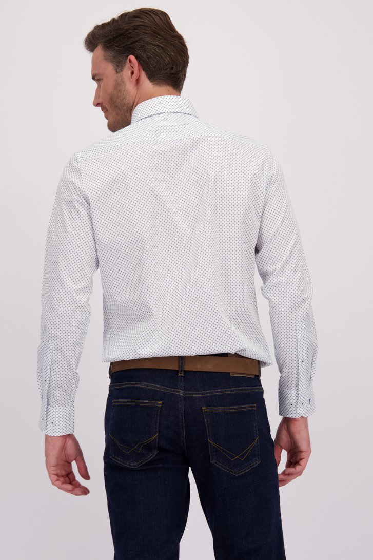 Chemise blanche à imprimé bleu - regular fit de Dansaert Black pour Hommes
