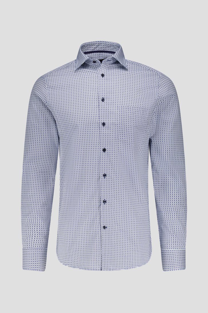 Chemise blanche à imprimé bleu - regular fit de Dansaert Black pour Hommes