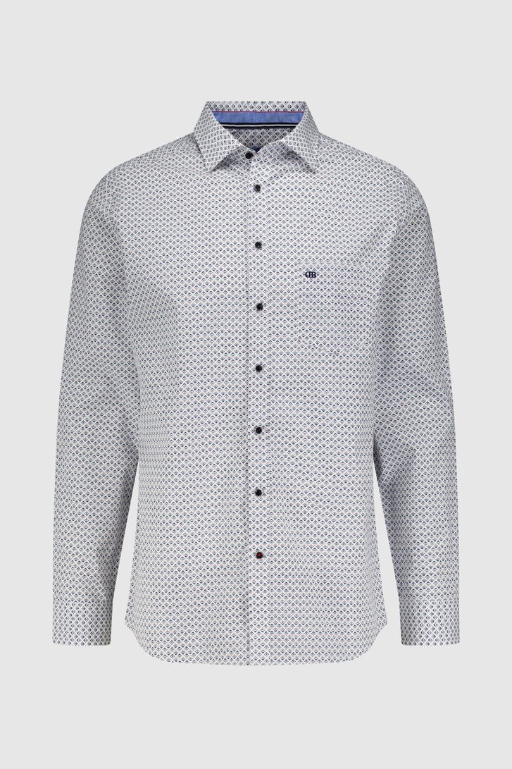 Chemise blanche à imprimé bleu - regular fit de Dansaert Blue pour Hommes