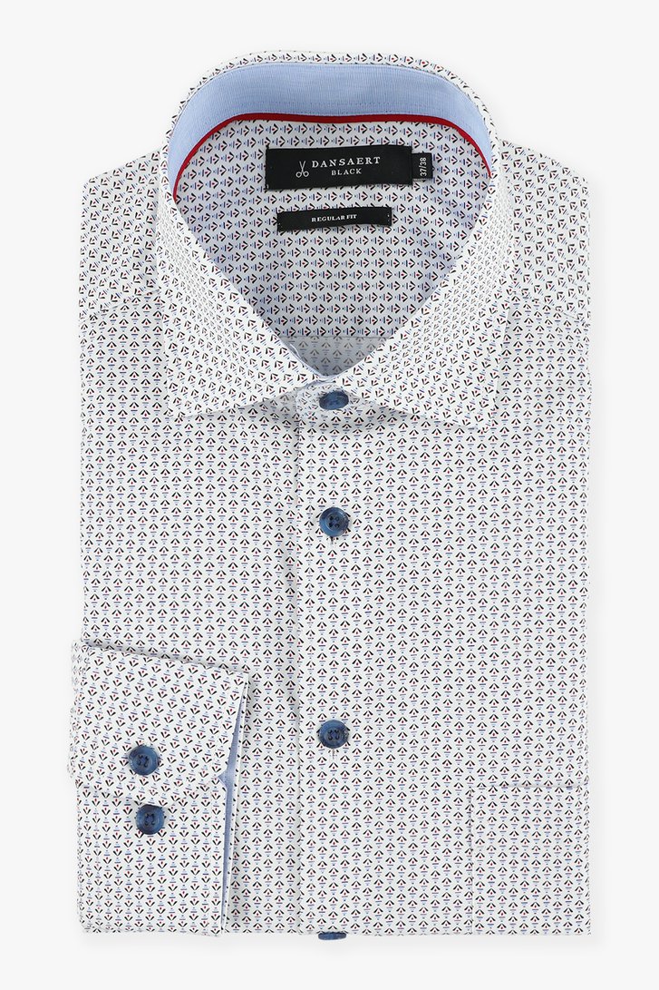 Chemise blanche à imprimé bleu rouge - regular fit