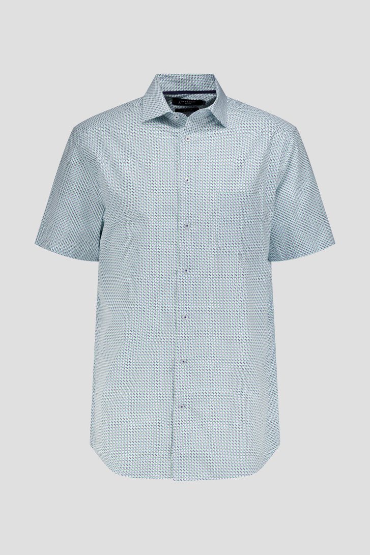 Chemise blanche à imprimé bleu-vert – Comfort fit de Dansaert Black pour Hommes