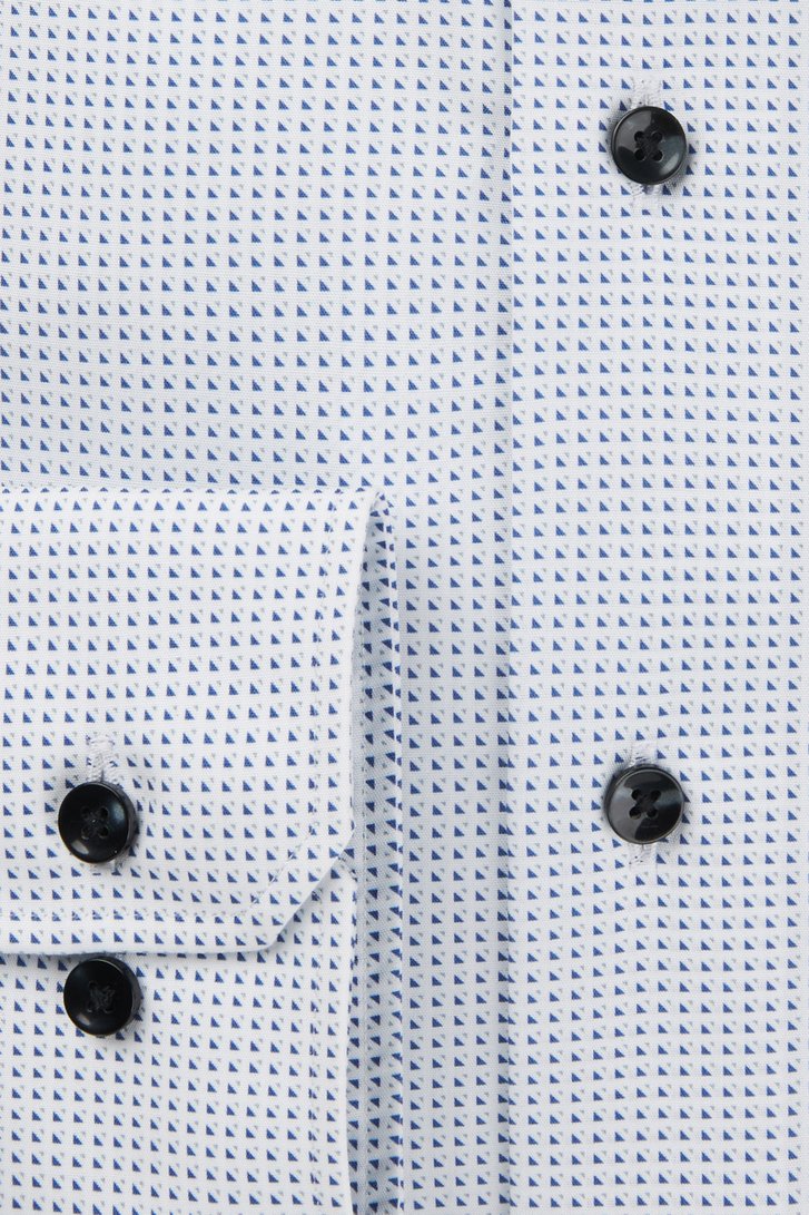 Chemise blanche à imprimé fin bleu - Slim fit de Michaelis pour Hommes