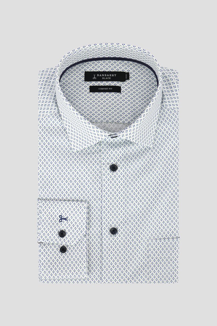 Chemise blanche à imprimé fin - comfort fit de Dansaert Black pour Hommes