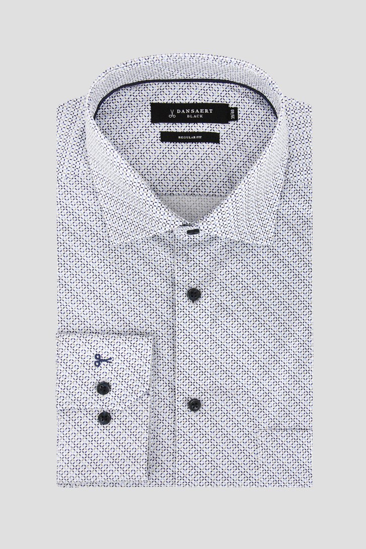 Photo produit 1 de Chemise blanche à imprimé fin - Regular fit  de Dansaert Black pour Hommes