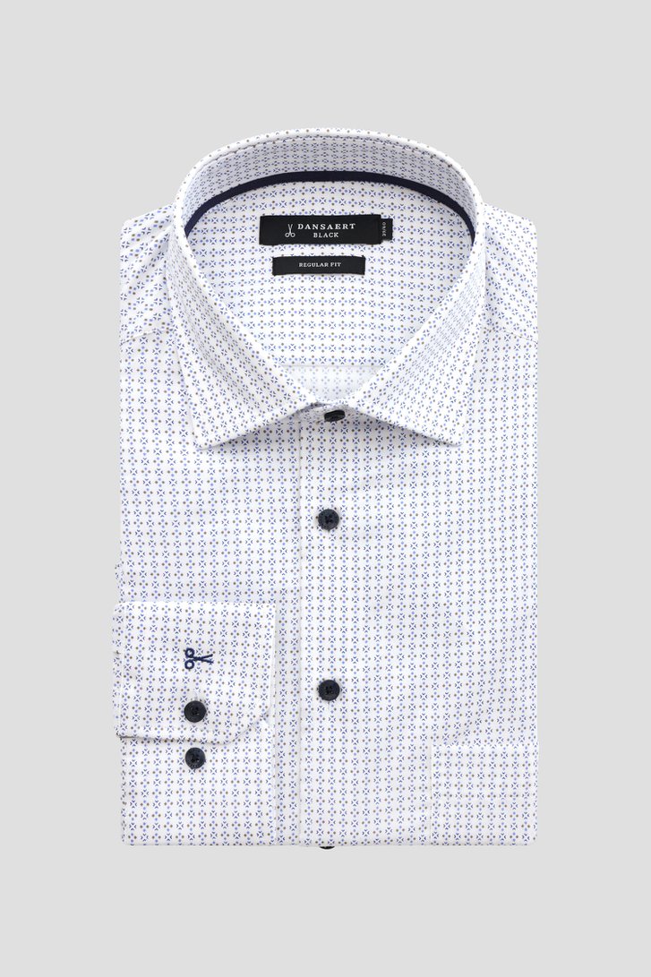 Chemise blanche à imprimé fin - regular fit de Dansaert Black pour Hommes