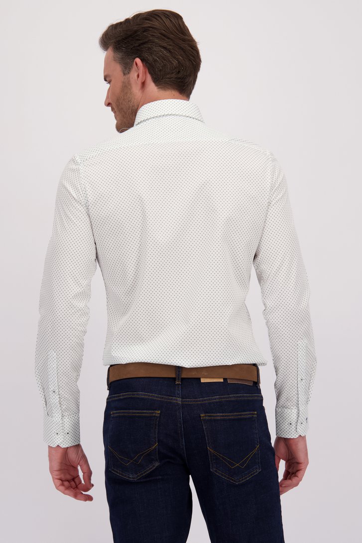 Chemise blanche à imprimé fin - slim fit de Dansaert Black pour Hommes