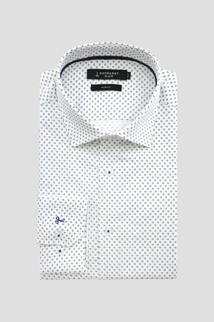 Chemise blanche à imprimé fin - slim fit de Dansaert Black pour Hommes
