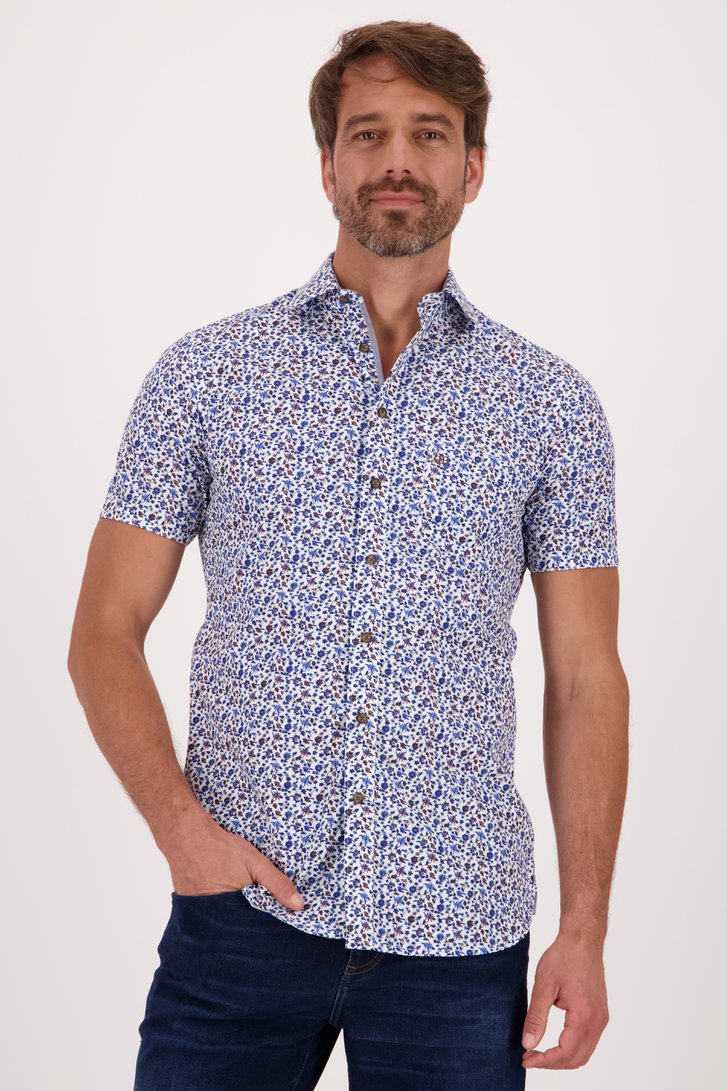 Chemise blanche à imprimé floral fin - regular fit de Dansaert Blue pour Hommes