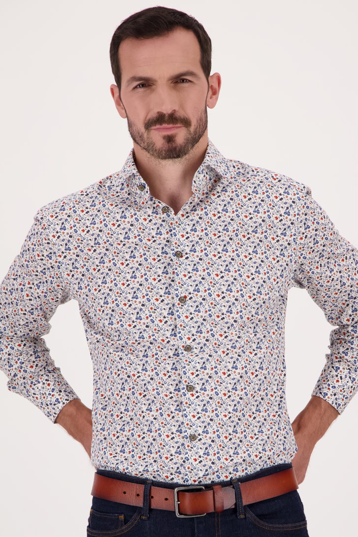 Chemise blanche à imprimé floral fin - Regular fit de Upper East pour Hommes