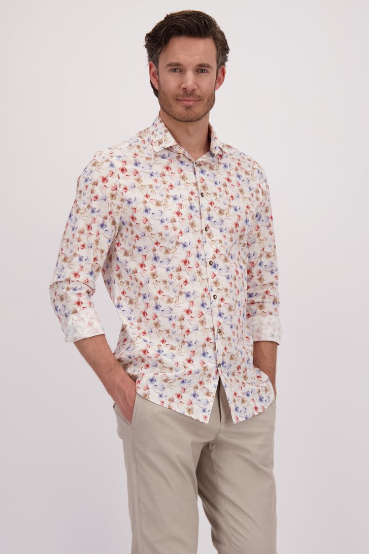 Chemise blanche à imprimé floral - regular fit de Upper East pour Hommes