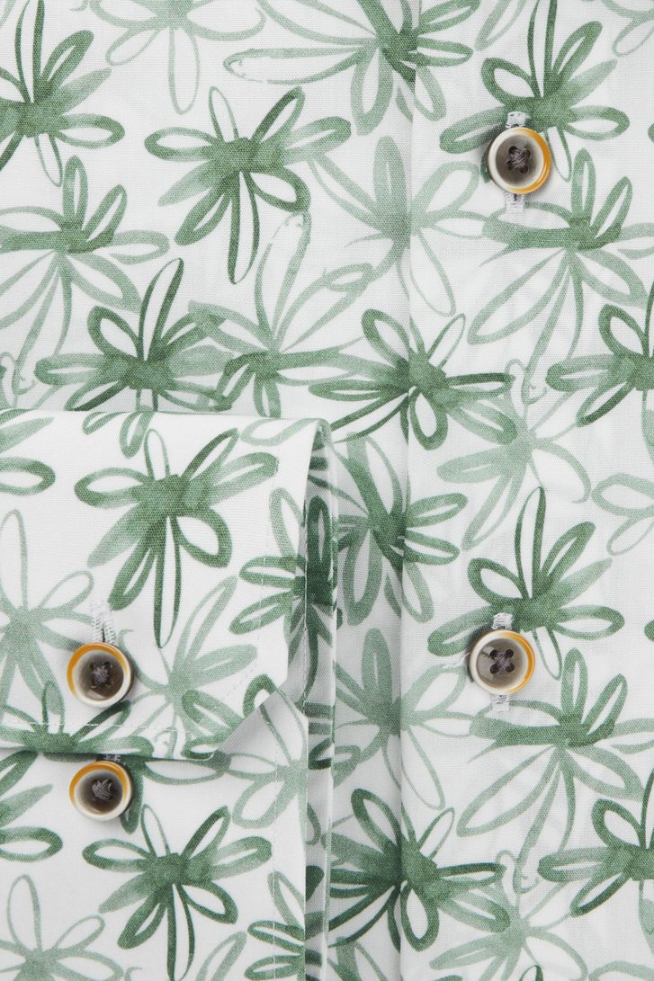 Chemise blanche à imprimé floral vert - Slim fit de Michaelis pour Hommes