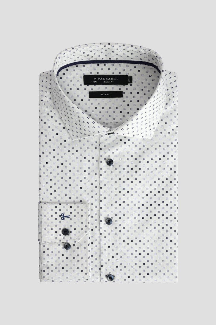 Photo produit 1 de Chemise blanche à imprimé noir - Slim fit de Dansaert Black pour Hommes