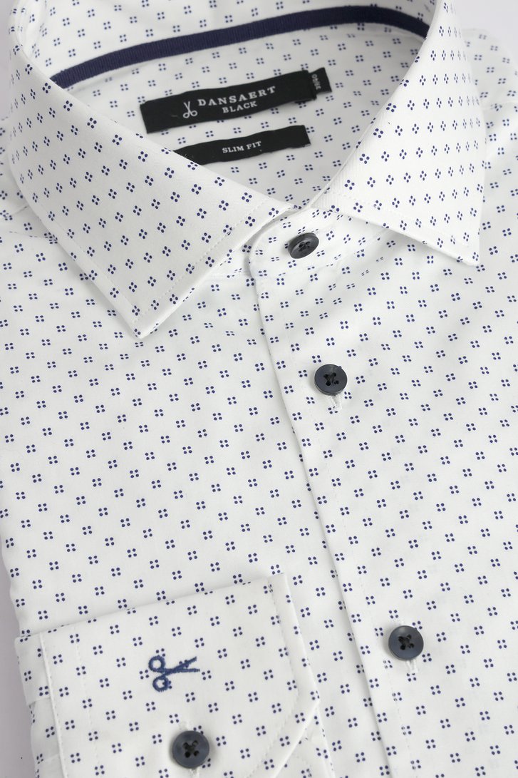 Photo produit 2 de Chemise blanche à imprimé noir - Slim fit de Dansaert Black pour Hommes