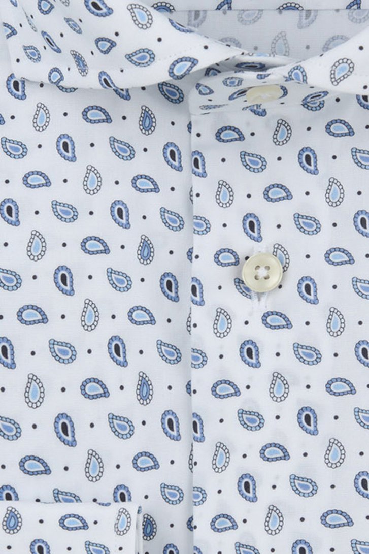 Photo produit 2 de Chemise blanche à imprimé paisley bleu – Slim fit de Michaelis pour Hommes