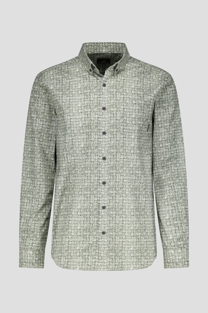 Photo produit 1 de Chemise blanche à imprimé rotin vert - Regular fit de Bluefields pour Hommes