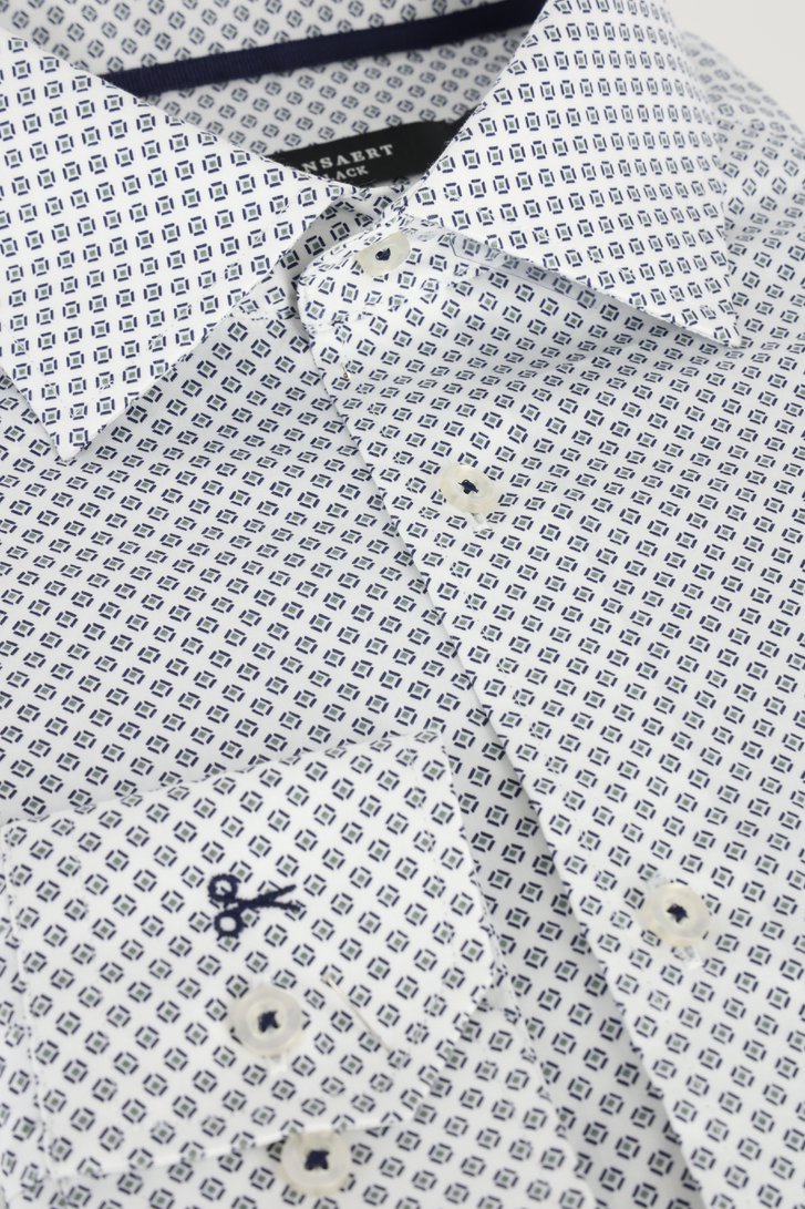 Photo produit 1 de Chemise blanche à imprimé vert - Comfort fit de Dansaert Black pour Hommes
