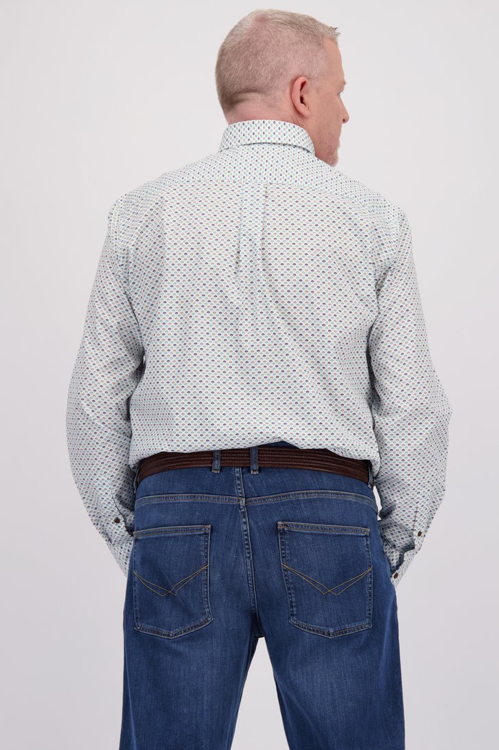 Chemise blanche à mini imprimé - comfort fit de Dansaert Blue pour Hommes