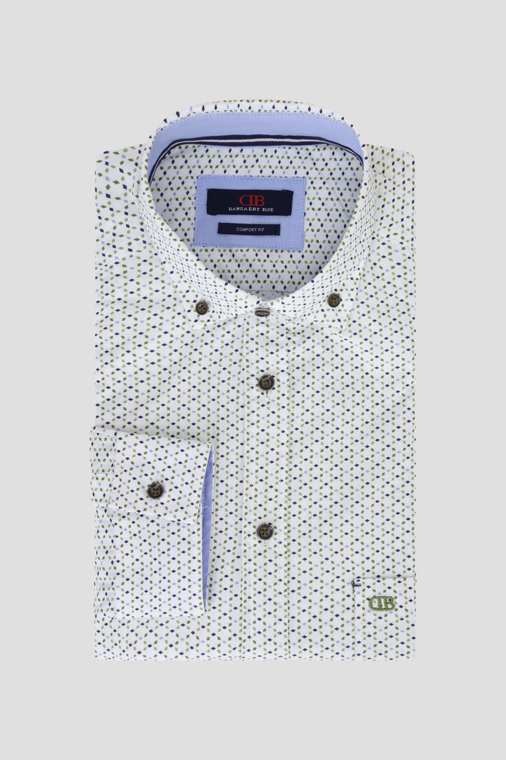 Chemise blanche à mini imprimé - comfort fit de Dansaert Blue pour Hommes
