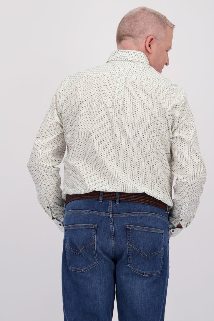 Chemise blanche à mini imprimé vert - comfort fit de Dansaert Blue pour Hommes