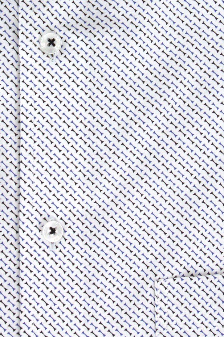 Chemise blanche à motif bleu-noir - comfort fit  de Dansaert Black pour Hommes