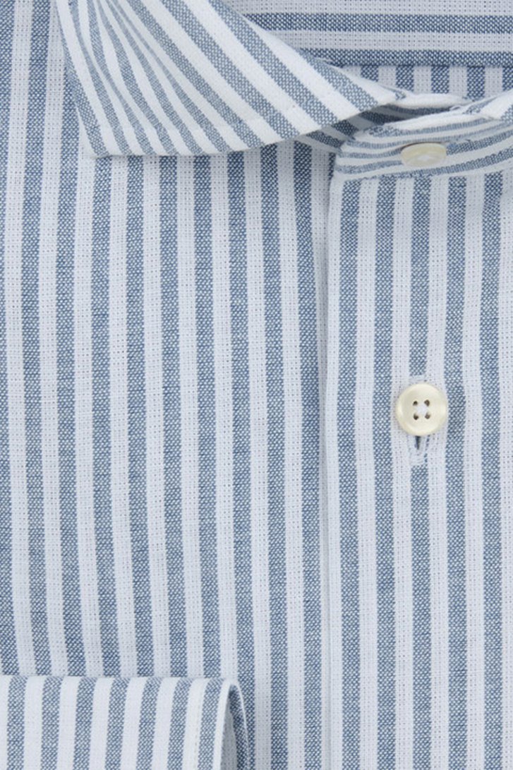 Photo produit 2 de Chemise blanche à motif rayé bleu – Slim fit de Michaelis pour Hommes