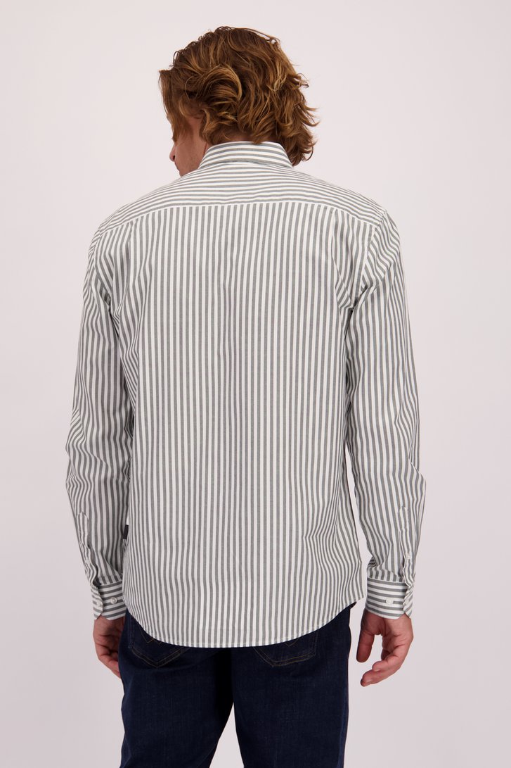 Le dos de Chemise blanche à motif rayé vert – Regular fit de Bluefields pour Hommes