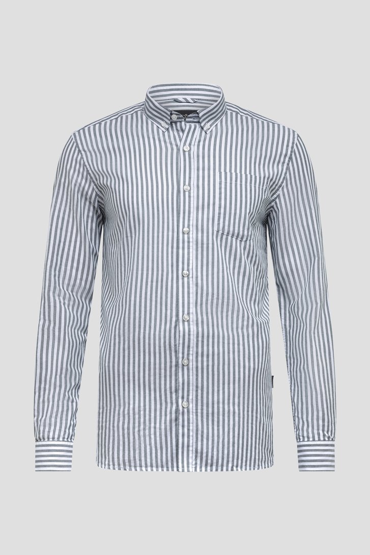 Photo produit 1 de Chemise blanche à motif rayé vert – Regular fit de Bluefields pour Hommes