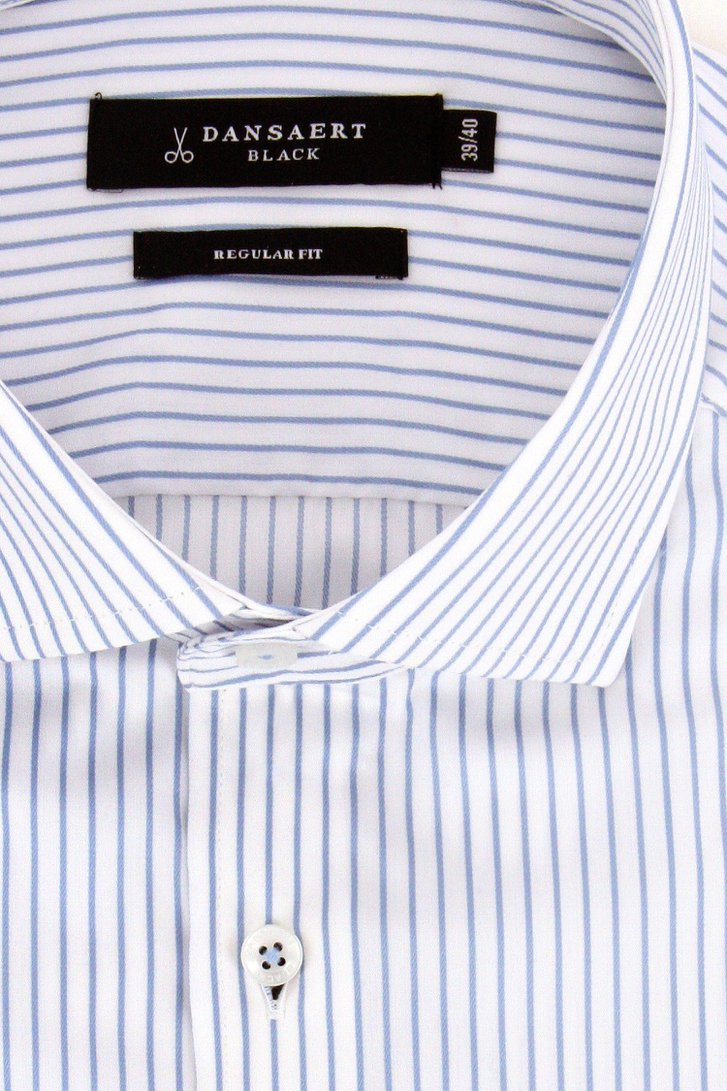 Chemise blanche à rayures bleues - regular fit de Dansaert Black pour Hommes