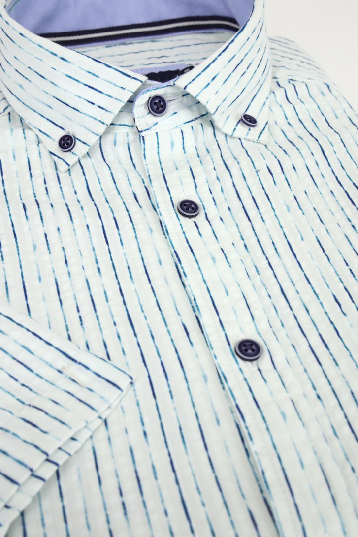 Photo produit 1 de Chemise blanche à rayures bleues – Regular fit de Dansaert Blue pour Hommes
