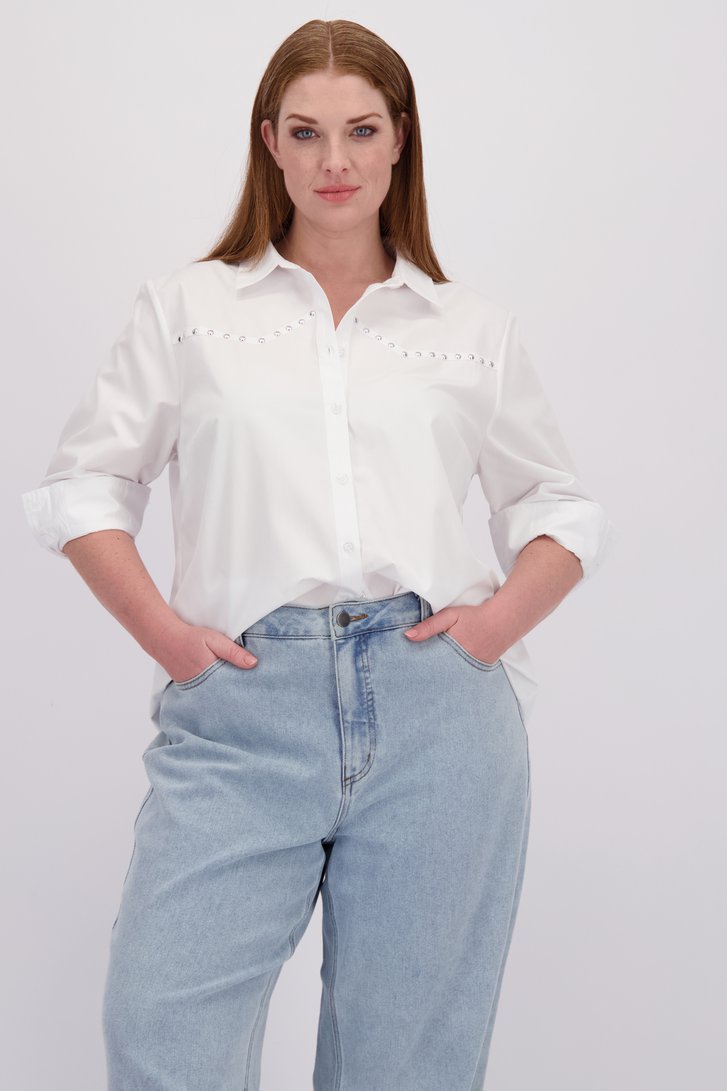 Le devant de Chemise blanche avec clous de Kaffe Curve pour Femmes