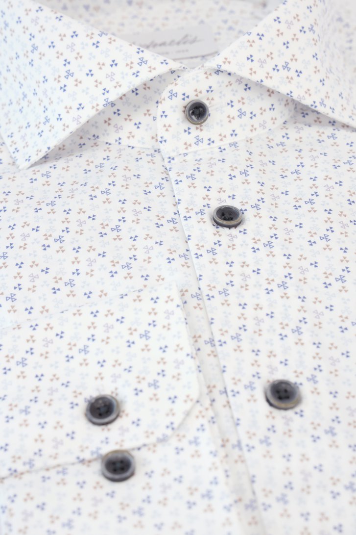 Chemise blanche avec imprimé beige-bleu - Slim fit de Michaelis pour Hommes