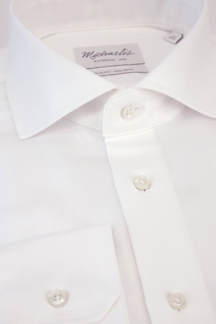 Détail de Chemise blanche en tissu texturé - Slim fit  de Michaelis pour Hommes