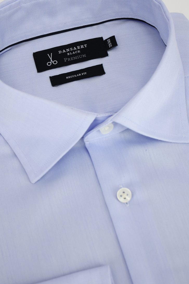 Photo produit 2 de Chemise bleu à structure chevrons – Regular fit de Dansaert Black Premium pour Hommes