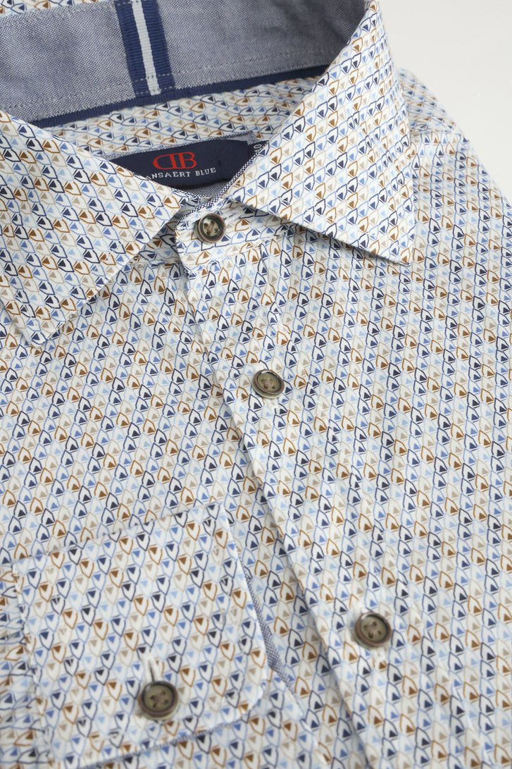 Photo produit 2 de Chemise bleu-brun à micro-motifs – Regular fit de Dansaert Blue pour Hommes