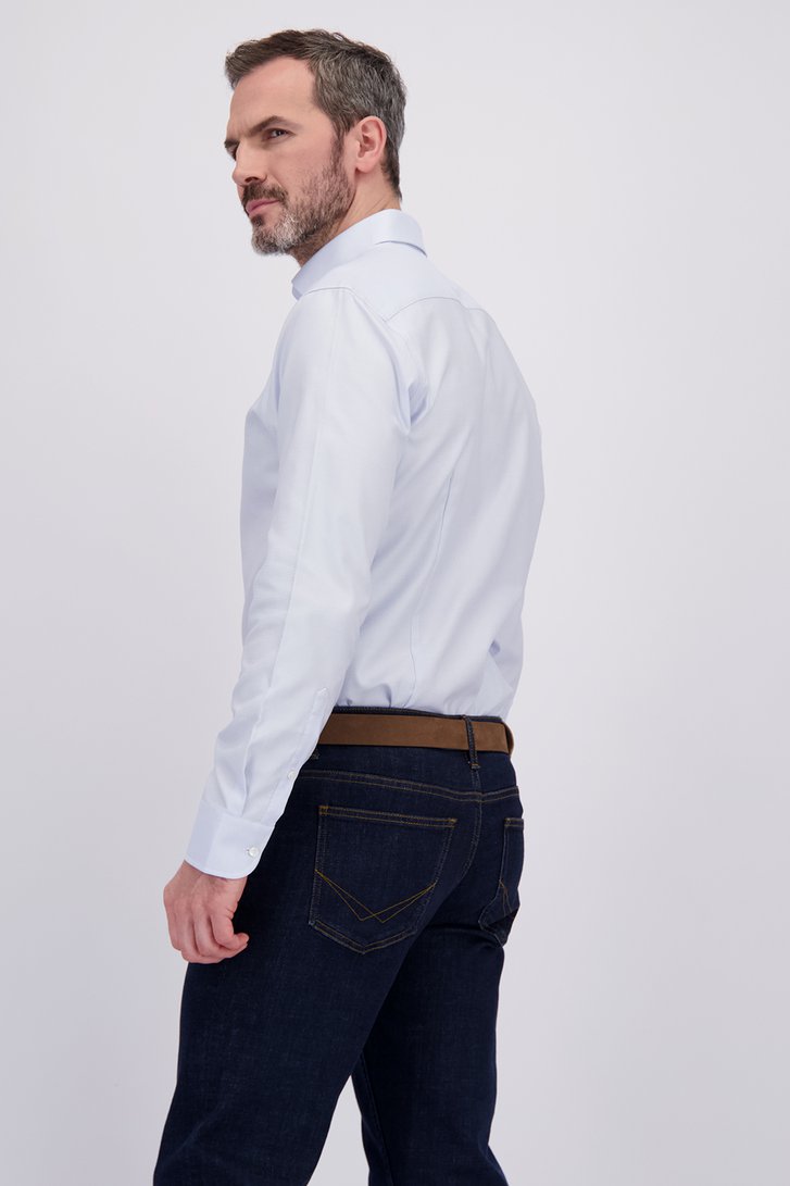 Le dos de Chemise bleu clair à motif chevrons – Regular fit de Dansaert Black Premium pour Hommes