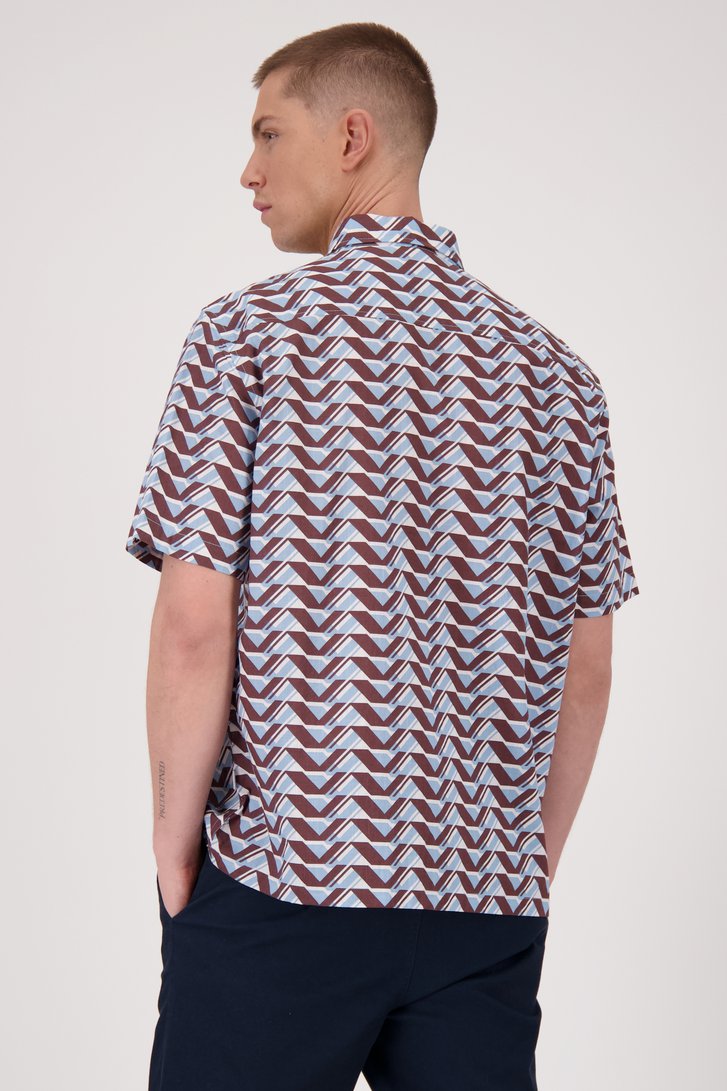 Chemise bleu clair à motif géométrique de Casual Five pour Hommes
