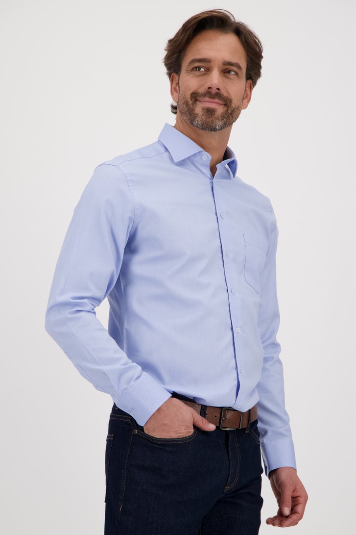 Chemise bleu clair à texture fine - Regular fit de Dansaert Black pour Hommes
