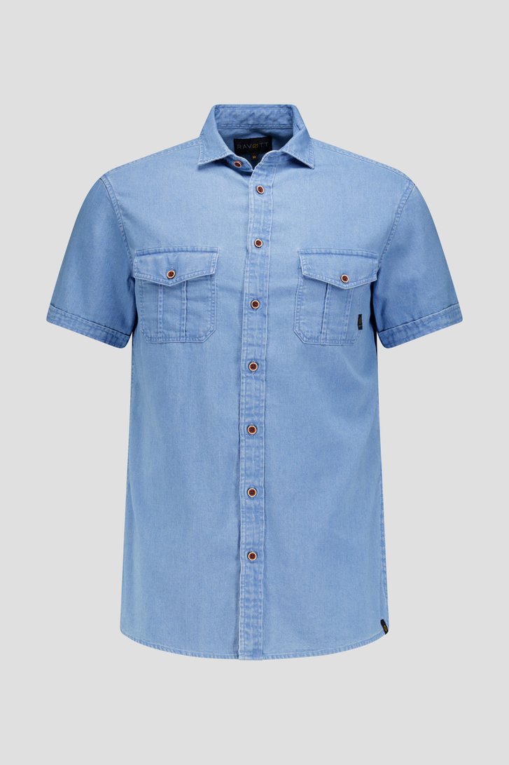 Photo produit 1 de Chemise bleu clair effet denim – Regular fit de Ravøtt pour Hommes