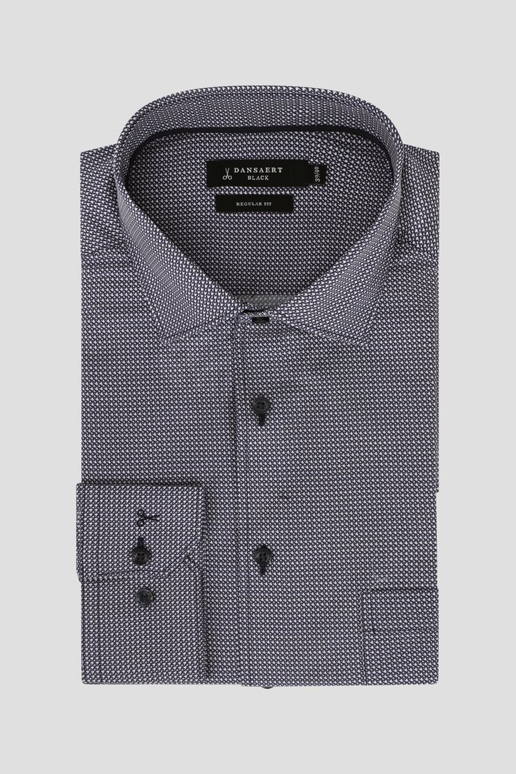 Chemise bleu foncé à imprimé écru -Regular fit de Dansaert Black pour Hommes