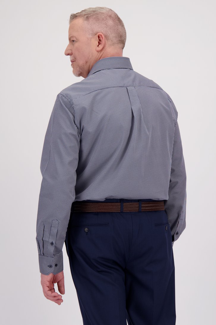 Chemise bleu foncé à imprimé fin - comfort fit  de Dansaert Black pour Hommes