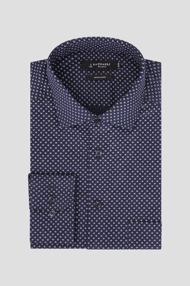 Chemise bleu foncé à imprimé fin - Regular fit de Dansaert Black pour Hommes