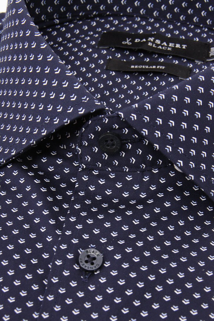 Chemise bleu foncé à imprimé fin - Regular fit de Dansaert Black pour Hommes